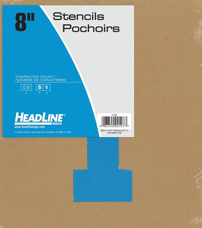 Headline Sign 107 Stencil Set, 8-Inch Numbers 0-9